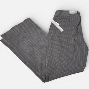Apt 9 Stretch Maxwell Pant Charcoal Grey Stripped Dress Pants Womens size 10